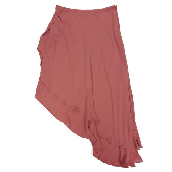 WHITE HOUSE BLACK MARKET Flowy Asymmetric Maxi Skirt Terra Rosa Lagenlook Boho - Picture 5 of 8